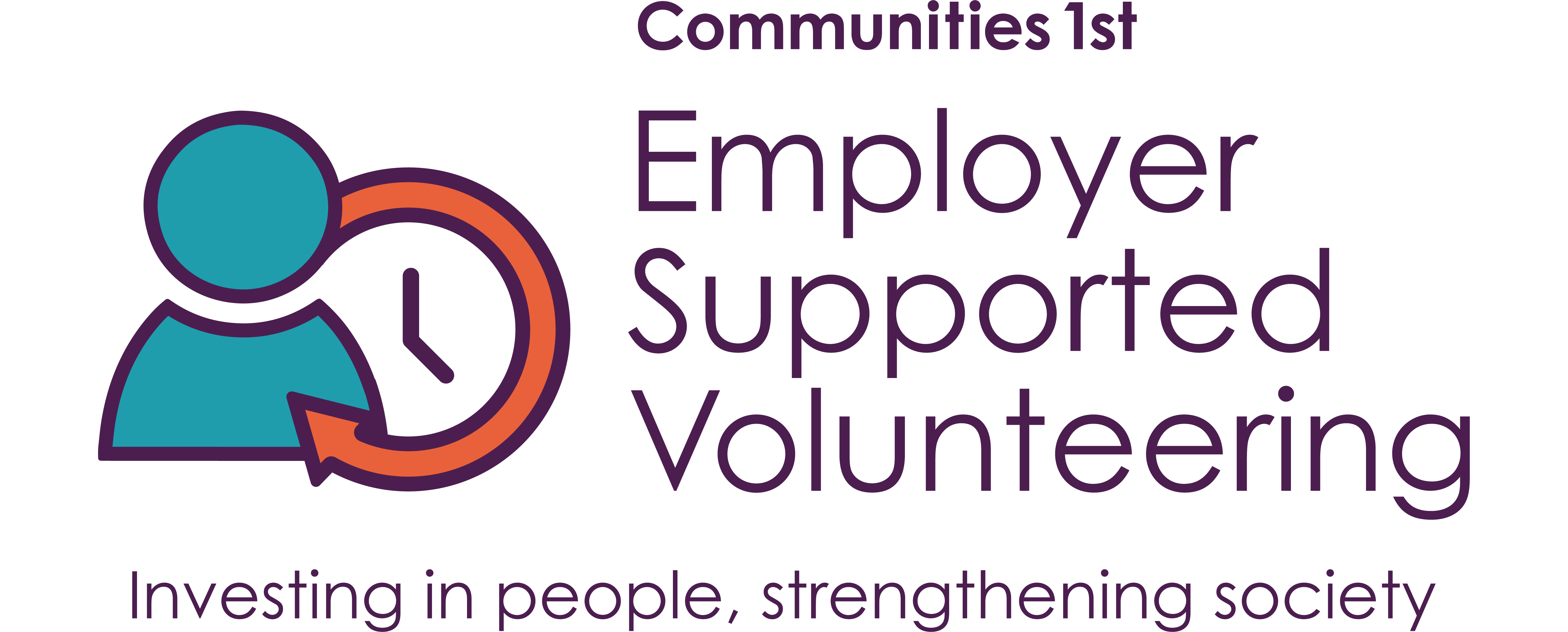 Employer Supported Volunteering Logo: Investing in people, strengthening society