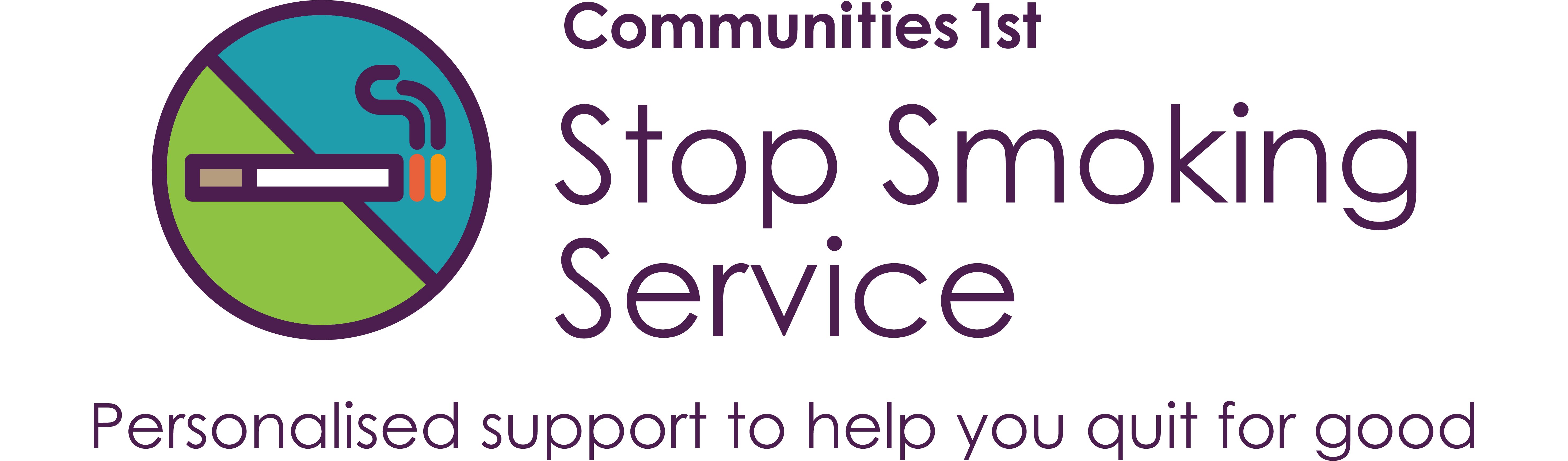 Stop Smoking Service logo: Personalised support to help you quit for good