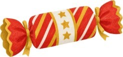 red and gold christmas cracker