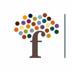 letter F with colourful circles around it