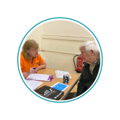 elderly man and woman sitted