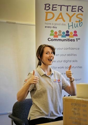 Georgie volunteering