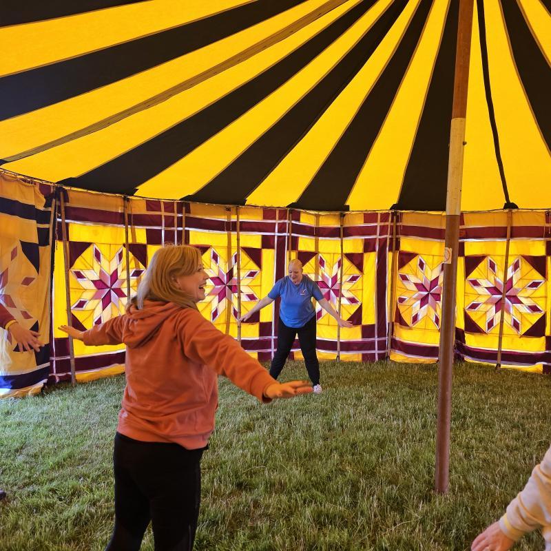 Instructors being tought at an Abba dancing session