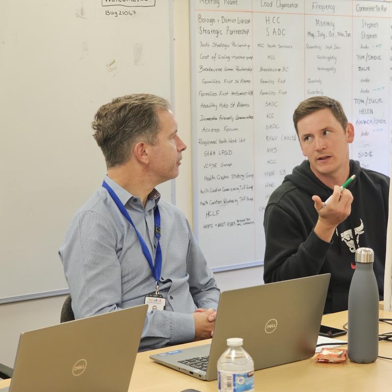 Two people interacting at a Volunteer Management Training session