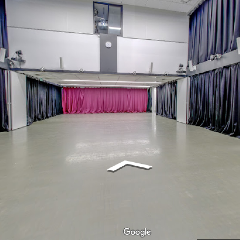 The main hall at 96 Shenley Road. The hall is empty