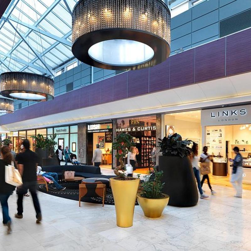 Busy shopping centre in Brent Cross